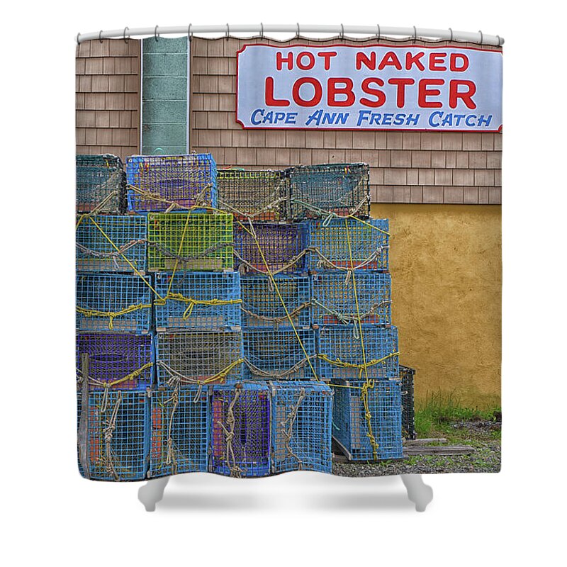 Hot Naked Lobster Shower Curtain featuring the photograph Hot Naked Lobster by Mike Martin