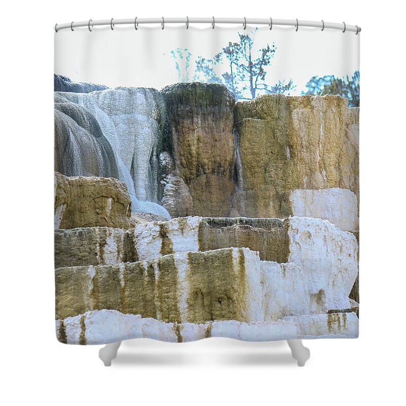 Yellowstone Shower Curtain featuring the photograph Hot springs beauty by Jeff Swan