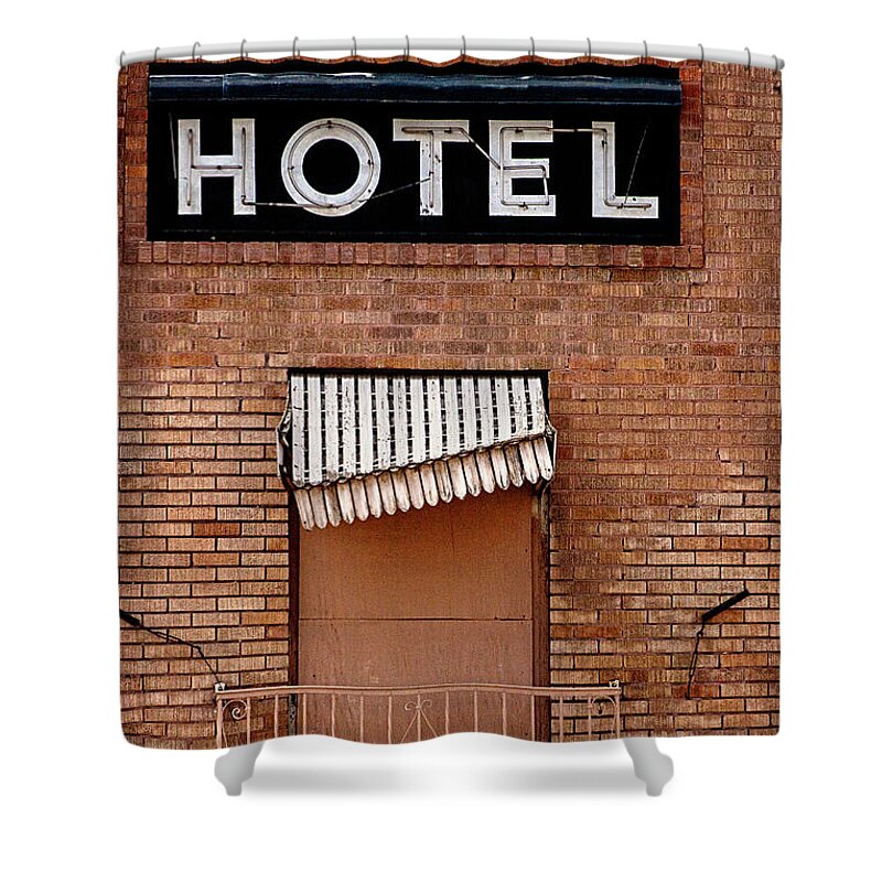 City Shower Curtain featuring the photograph Hotel Shabby by Carmen Kern