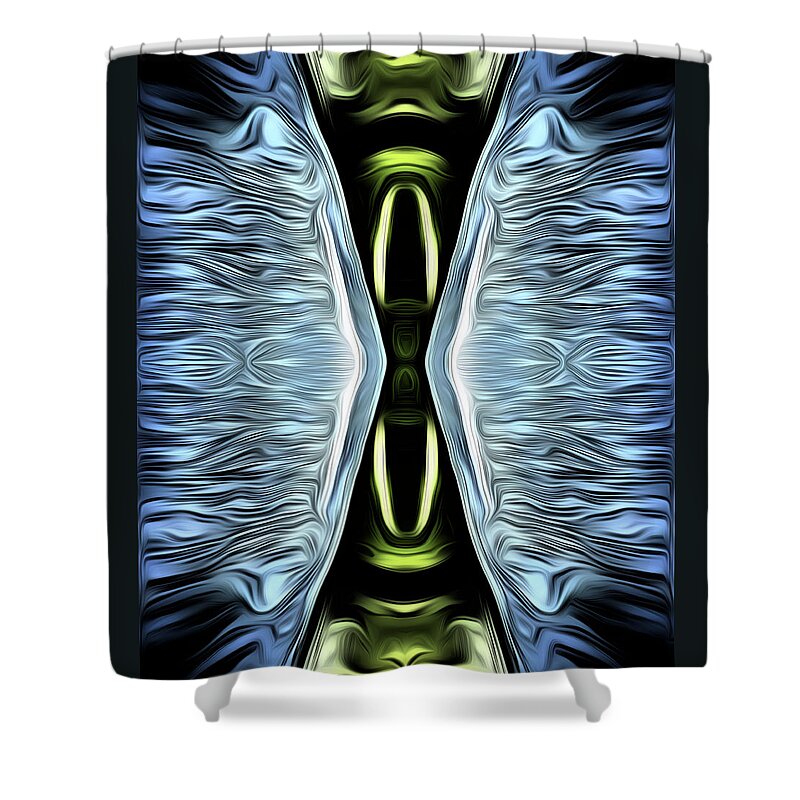 Abstract Art Shower Curtain featuring the digital art Hourglass Abstract by Ronald Mills