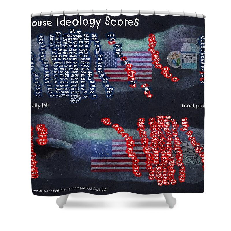  Shower Curtain featuring the digital art House Ideology Scores by Jason Cardwell
