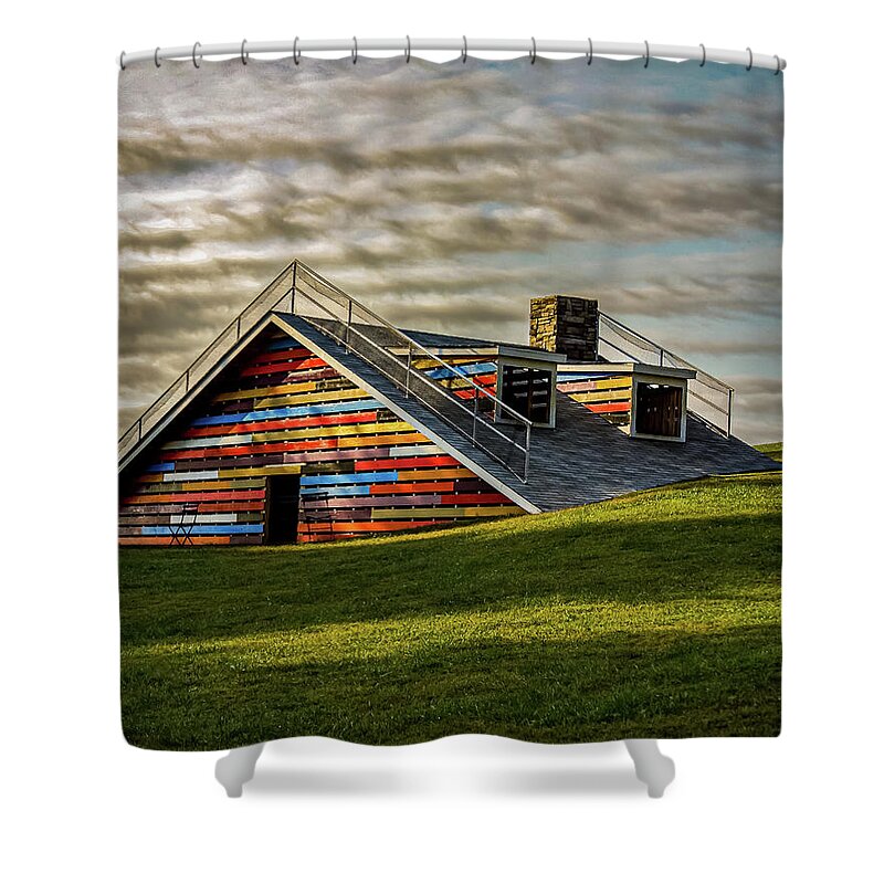 Roof Shower Curtain featuring the photograph House In The Ground by Rick Nelson