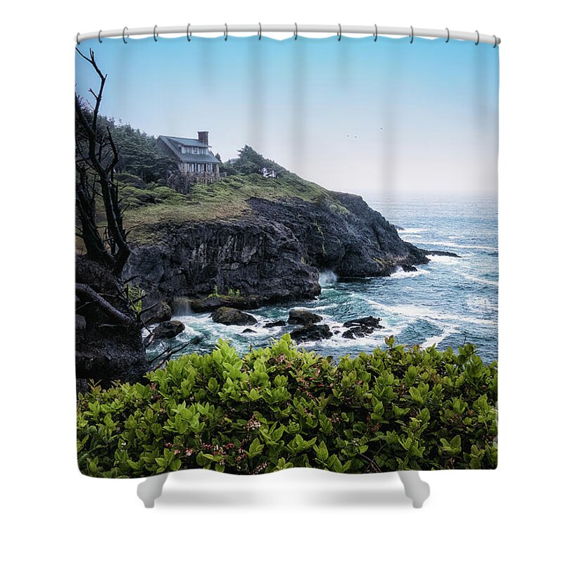 Bush Shower Curtain featuring the photograph House On Otter Crest Loop by Al Andersen