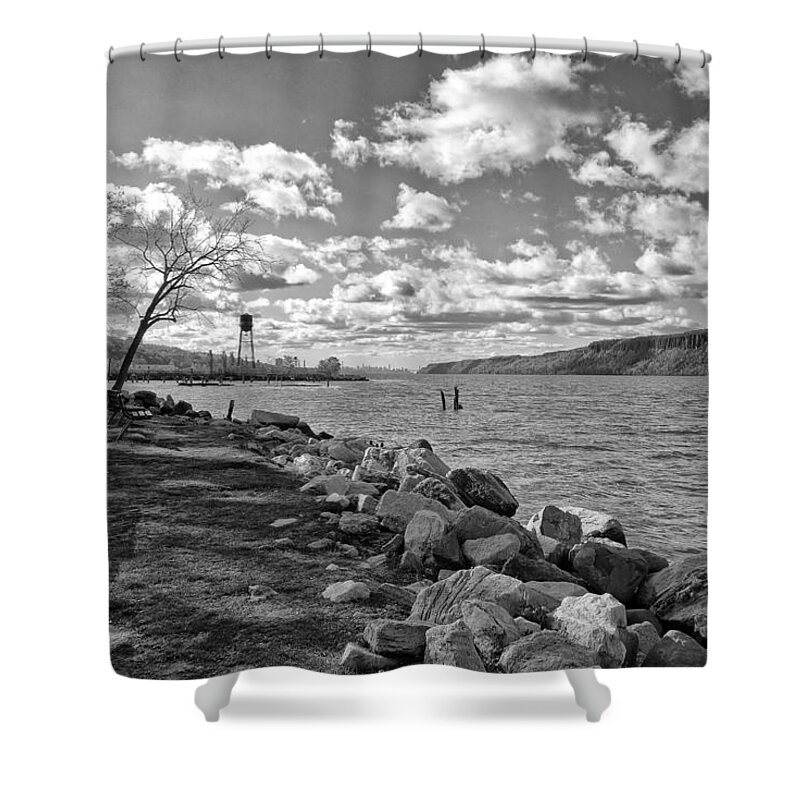 River Shower Curtain featuring the photograph Hudson River New York City View by Russ Considine