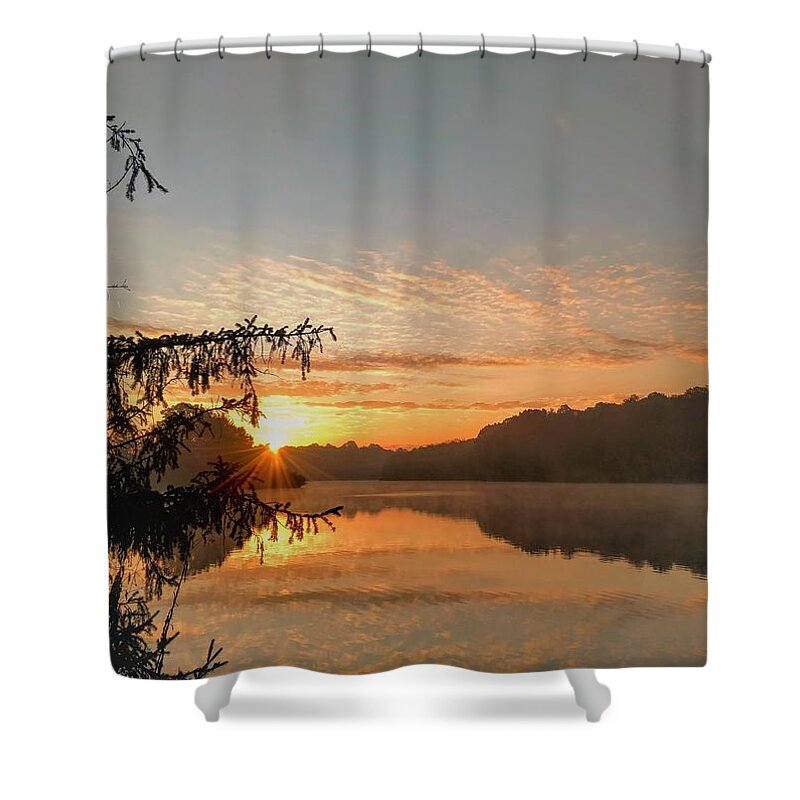  Shower Curtain featuring the photograph Hudson Springs Park Sunrise by Brad Nellis