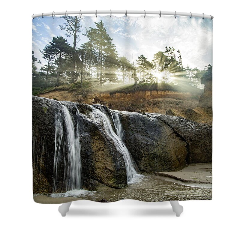 Hug Point Shower Curtain featuring the photograph Hug Point Oregon by Wesley Aston