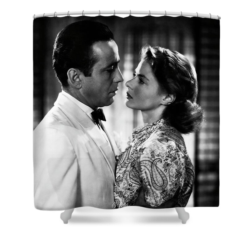 Casablanca Shower Curtain featuring the photograph Humphrey Bogart and Ingrid Bergman - Casablanca by Doc Braham