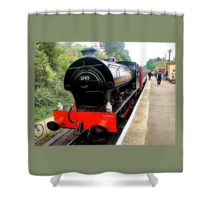 No. 3193 Shower Curtain featuring the photograph Hunslet 0-6-0ST No.3193 Steam Locomotive by Gordon James