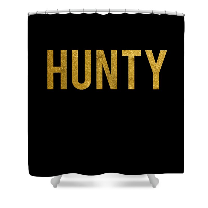 Funny Shower Curtain featuring the digital art Hunty Drag Queen by Flippin Sweet Gear
