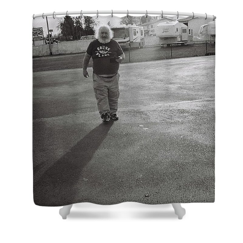 Street Photography Shower Curtain featuring the photograph Hurried Glow by Chriss Pagani
