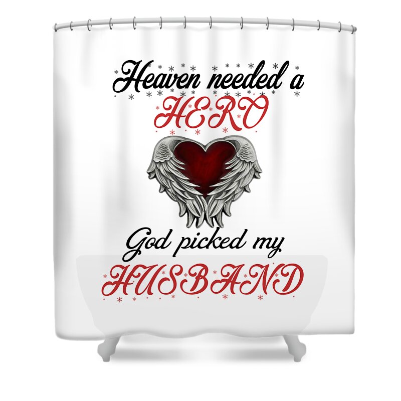 Heaven Shower Curtain featuring the mixed media Husband by Mopssy Stopsy