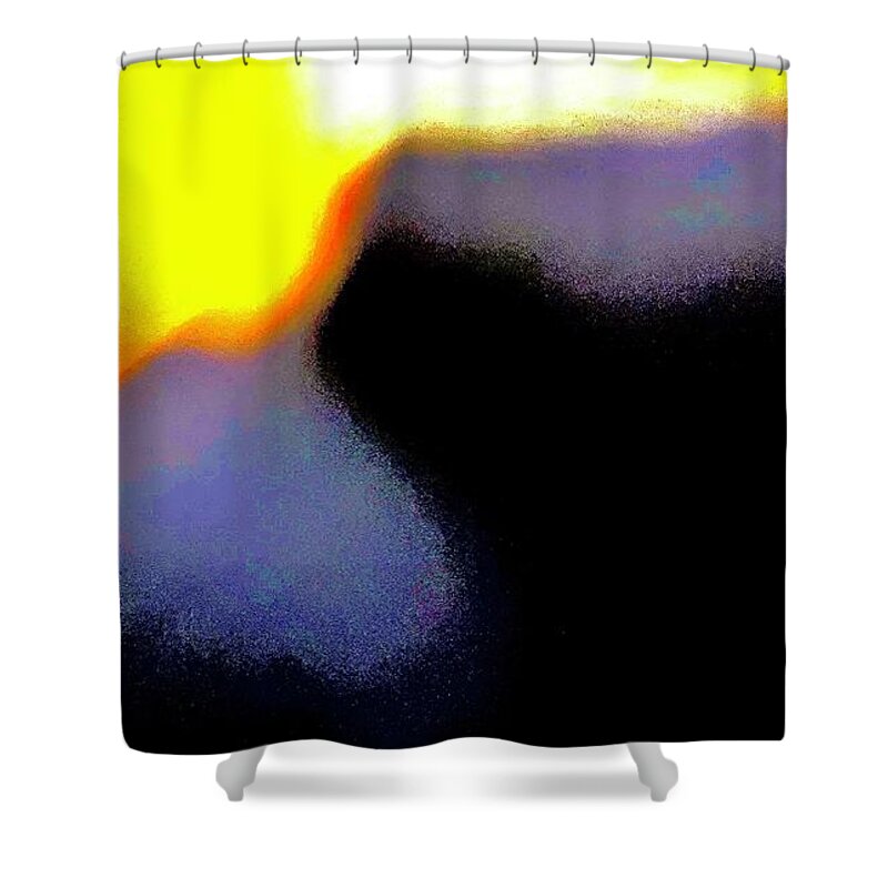  Shower Curtain featuring the digital art Hyped up Deception by Glenn Hernandez