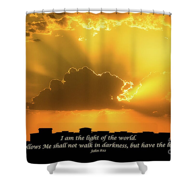 Sunrays Shower Curtain featuring the photograph I Am The Light Of The World IN003 by Kenneth Johnson