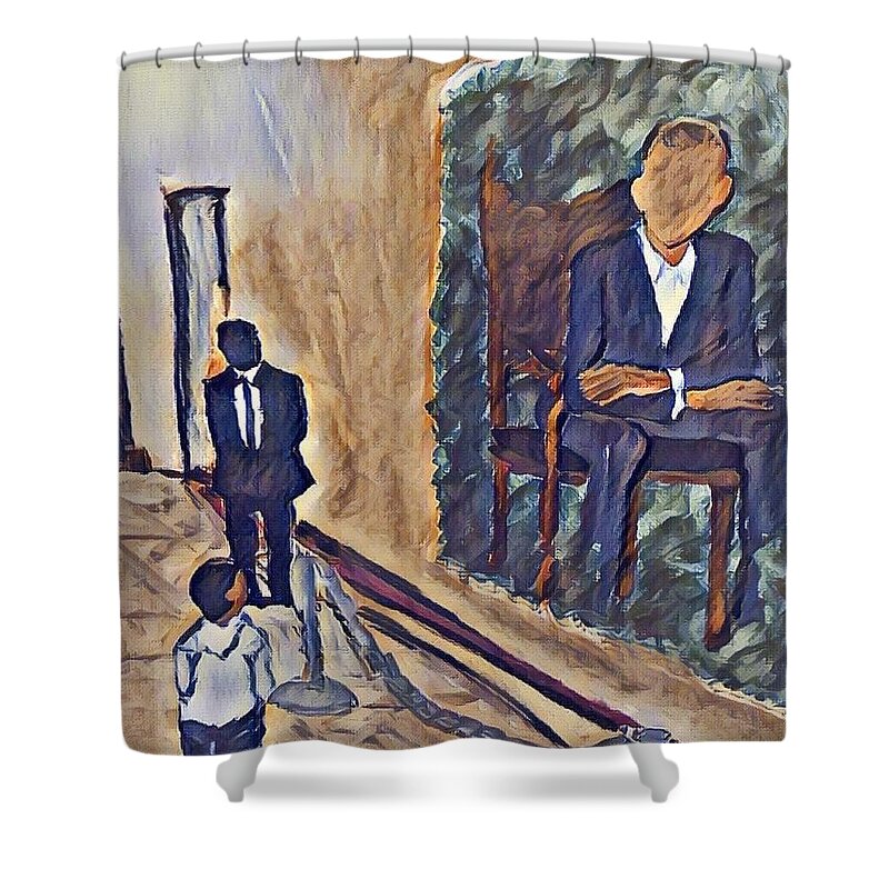  Shower Curtain featuring the painting I Can by Angie ONeal