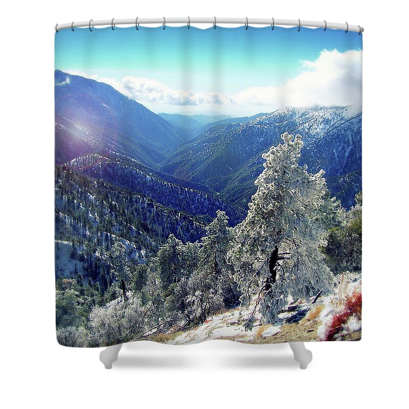 Winter Scenes Shower Curtain featuring the photograph I Can See For Miles by Glenn McCarthy Art and Photography