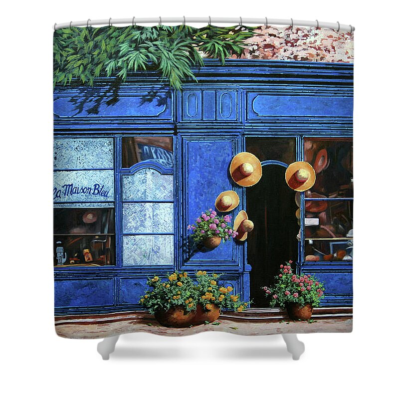 Shop Shower Curtain featuring the painting I Cappelli Gialli by Guido Borelli