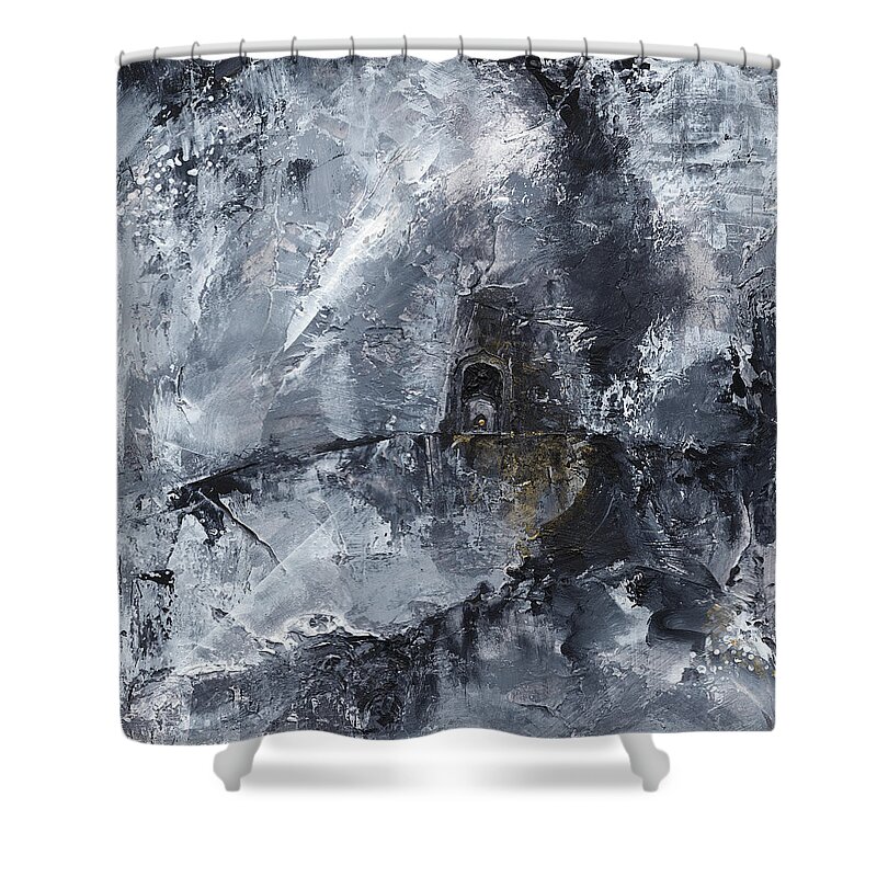Abstract Shower Curtain featuring the painting I Exist by Jai Johnson