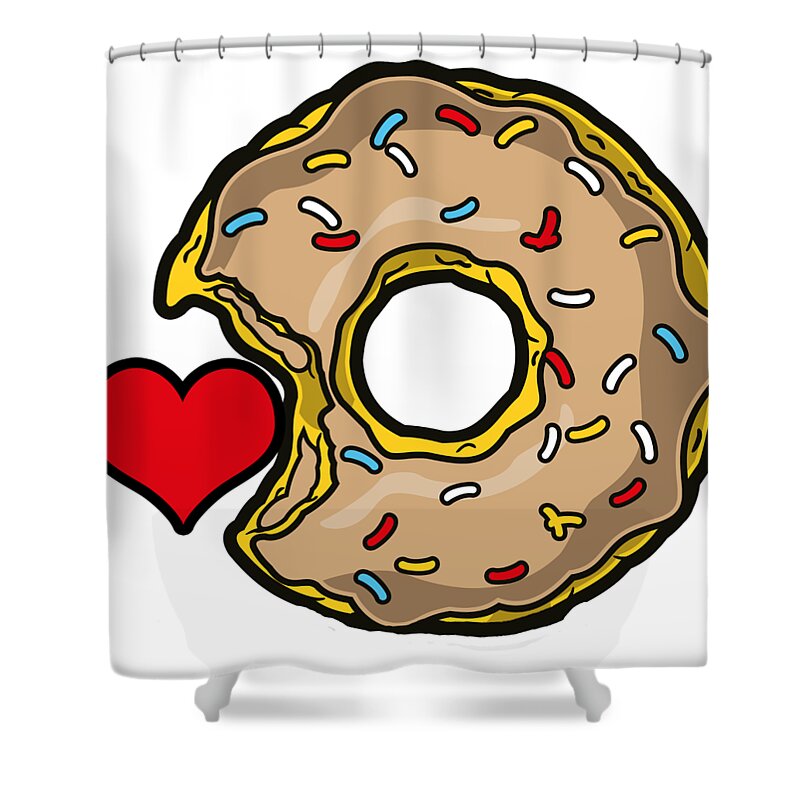 Love Shower Curtain featuring the digital art I love Donuts by Long Shot
