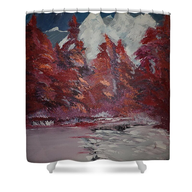 Donnsart1 Shower Curtain featuring the painting I See Red Painting # 293 by Donald Northup