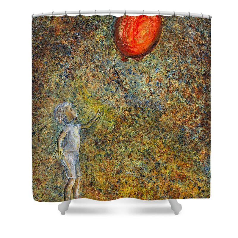 Child Shower Curtain featuring the painting I Started A Joke pt I by Nik Helbig
