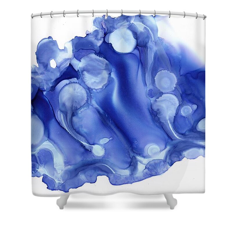 Alcohol Ink Shower Curtain featuring the painting Ice Crystals by Christy Sawyer