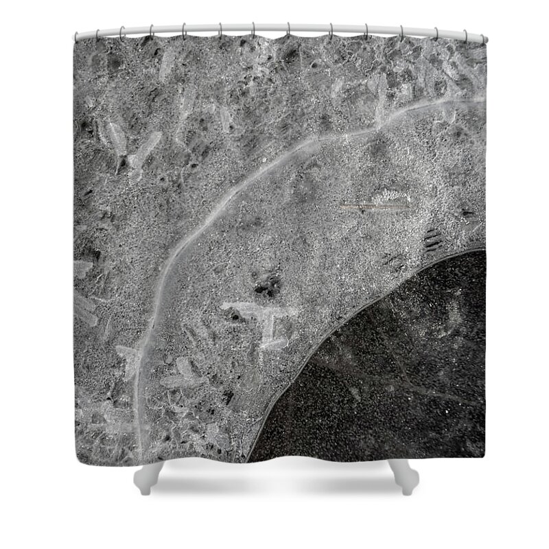 Abstract Shower Curtain featuring the photograph Ice Texture by Karen Rispin