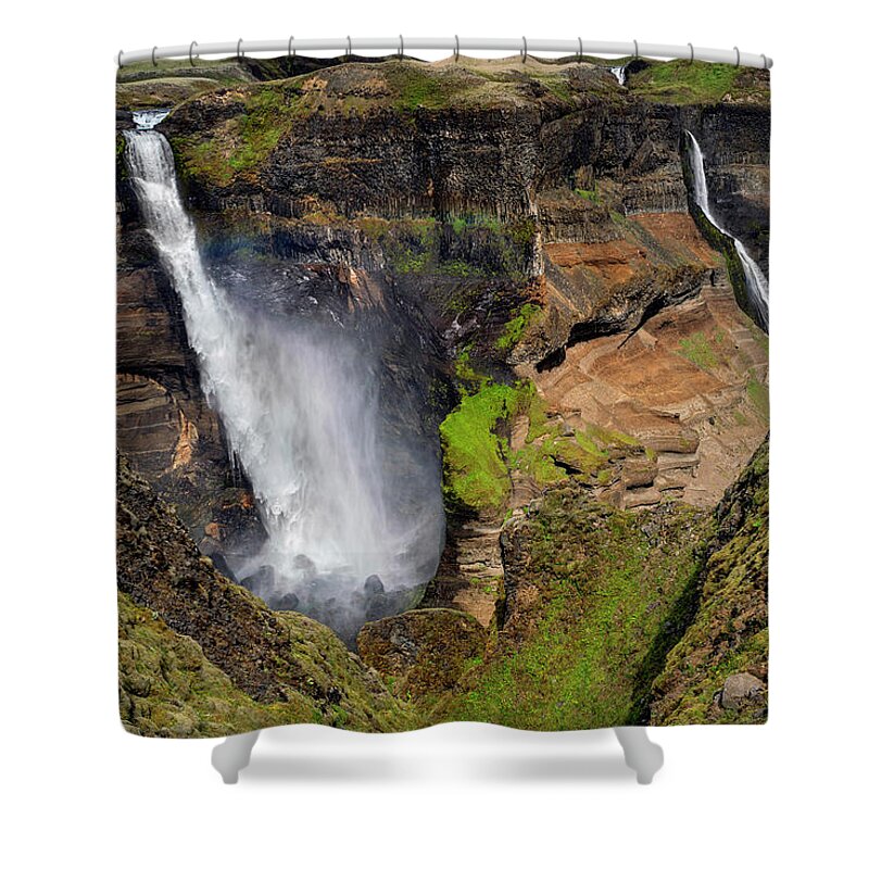 Iceland Shower Curtain featuring the photograph Iceland - Haifoss by Olivier Parent