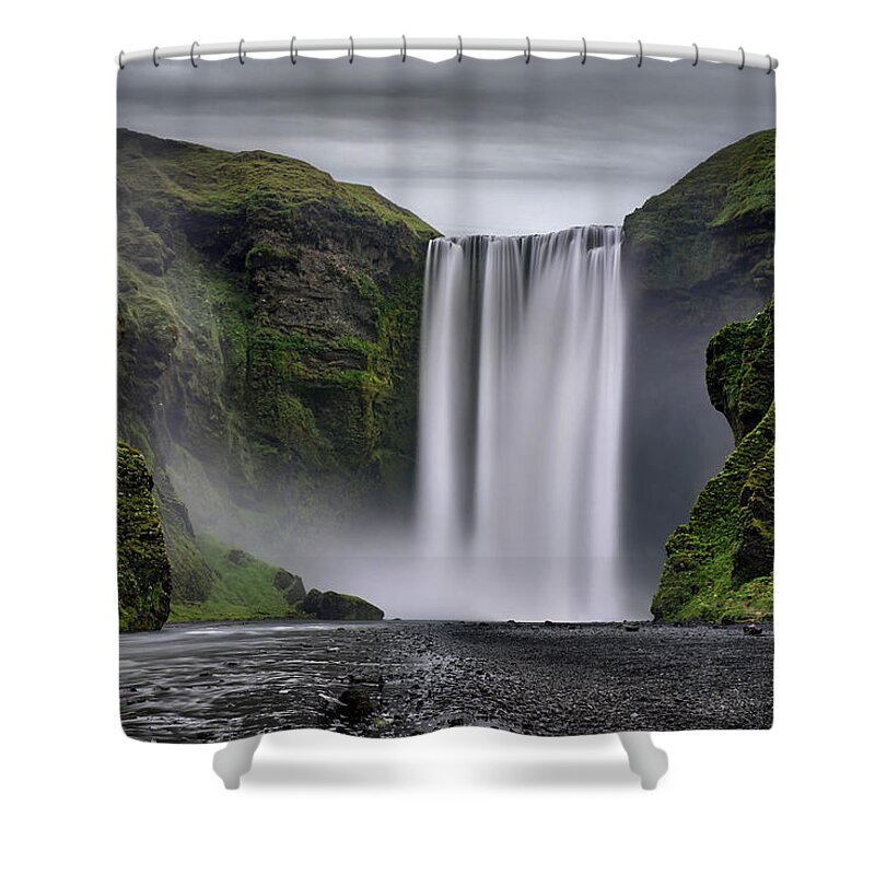 Skogafoss Shower Curtain featuring the photograph Iceland - Skogafoss by Olivier Parent