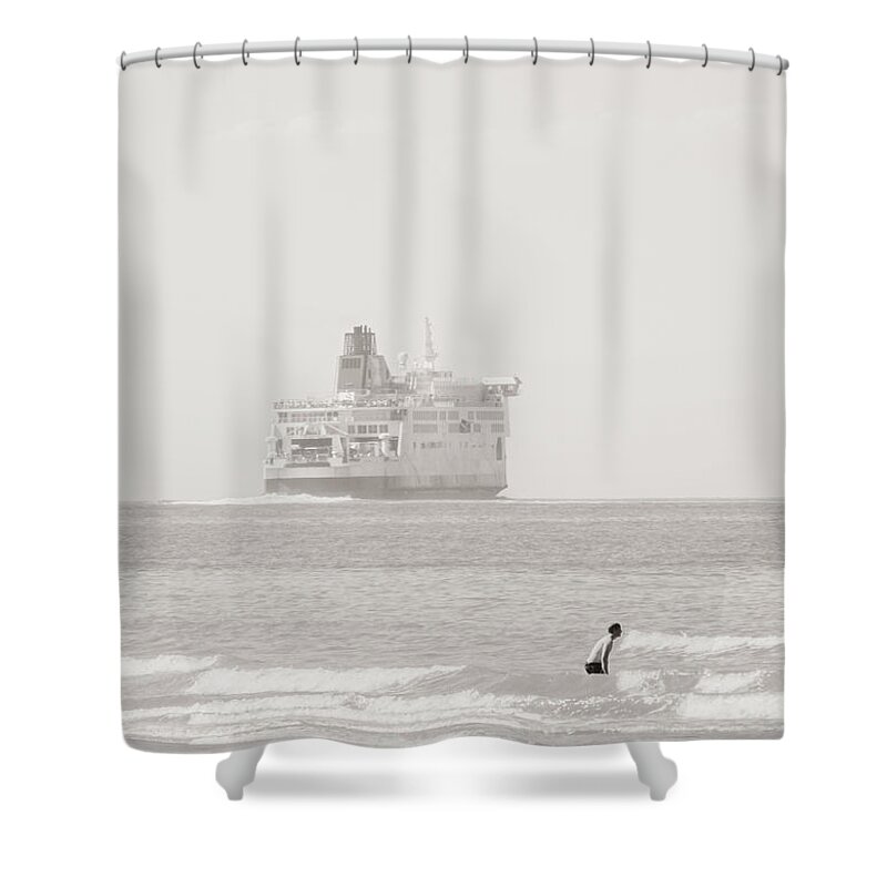 Cruiseship Shower Curtain featuring the photograph I'd Rather Stay by Wim Lanclus