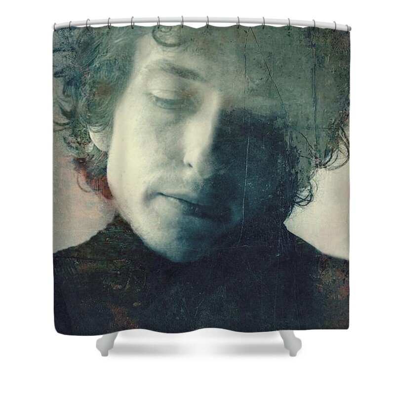 Bob Dylan Shower Curtain featuring the digital art If You See Her Say Hello by Paul Lovering