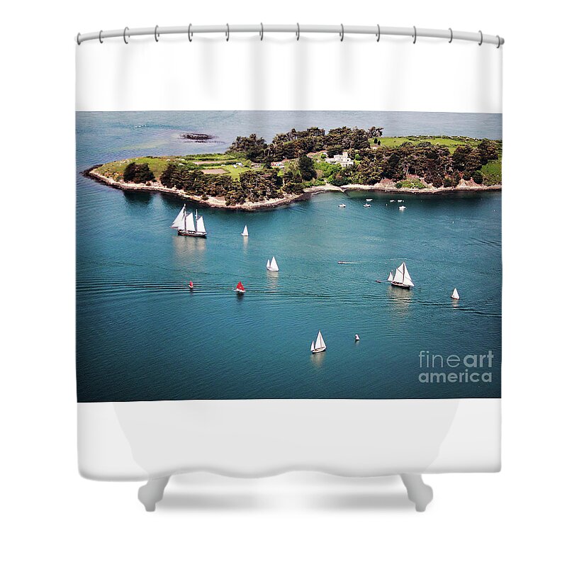 Ile Shower Curtain featuring the photograph Ile-aux-Moines Pointe de Nioul by Frederic Bourrigaud