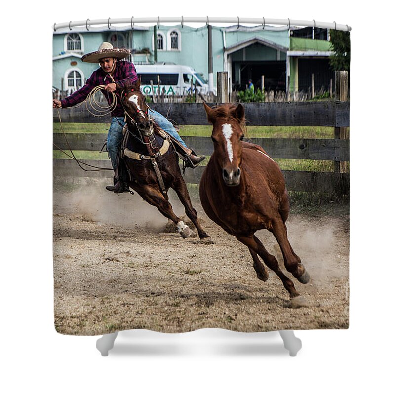 Chiapas Shower Curtain featuring the photograph I'll Get You by Kathy McClure