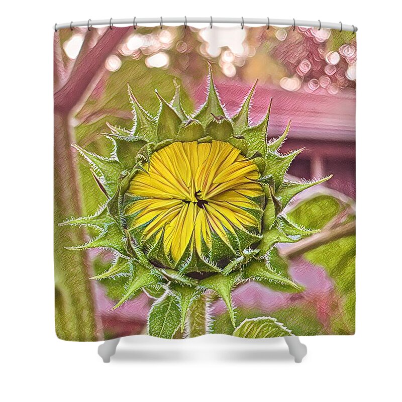 Flower Shower Curtain featuring the photograph Imagined Sun by Reena Kapoor
