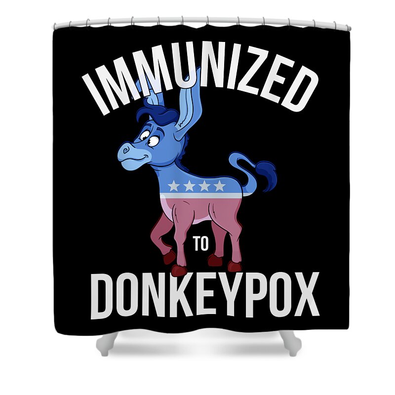 Donkeypox Shower Curtain featuring the digital art Immunized to Donkey Pox by Flippin Sweet Gear