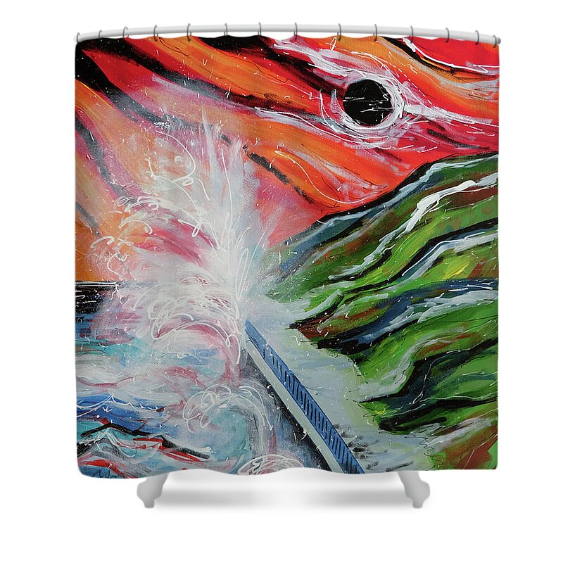 Emotional Shower Curtain featuring the painting Impasse by Laura Hol Art