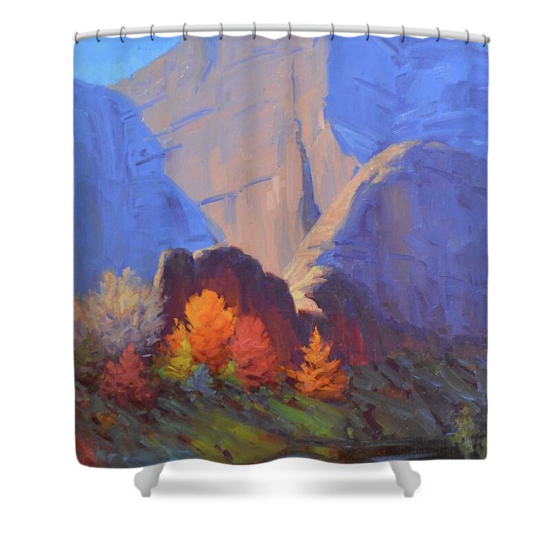 Fall Shower Curtain featuring the painting Impression Autumn by Cody DeLong