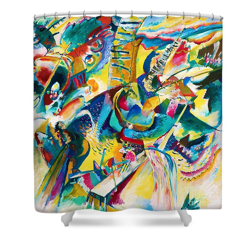 Improvisation Gorge Shower Curtain featuring the painting Improvisation Gorge or Improvisation Klamm by Wassily Kandinsky