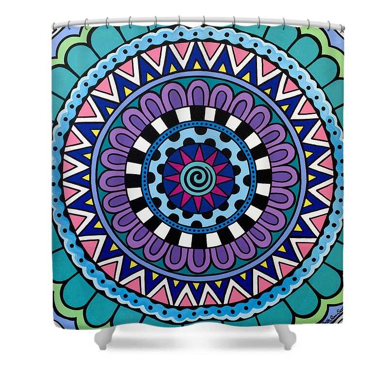 Mandala Shower Curtain featuring the painting In A Dream by Beth Ann Scott