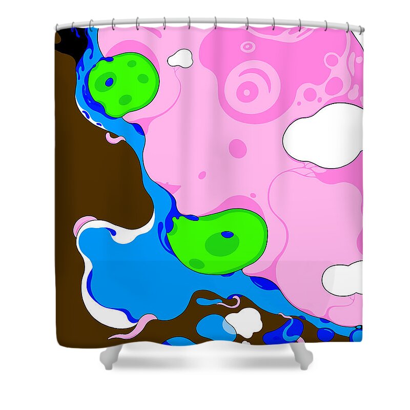 Pink Shower Curtain featuring the digital art In Filtration by Craig Tilley