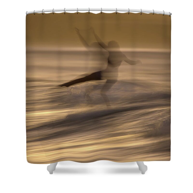Surf Shower Curtain featuring the photograph In motion 3 by Nicolas Lombard
