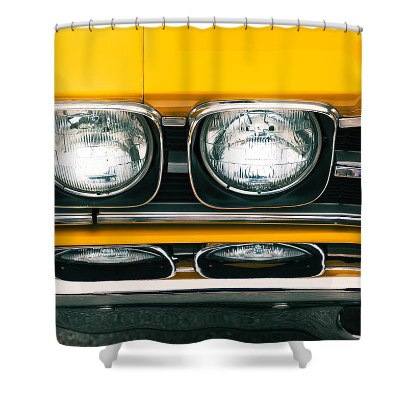 Classic Car Shower Curtain featuring the photograph In Reflection by Carrie Hannigan