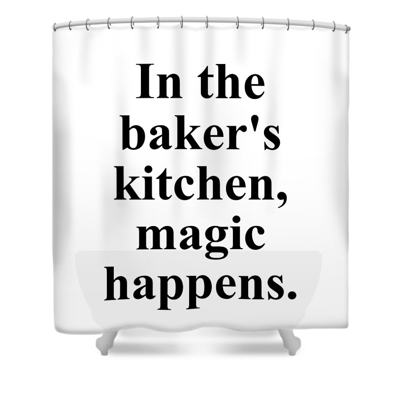 Baker Shower Curtain featuring the digital art In the baker's kitchen magic happens. by Jeff Creation