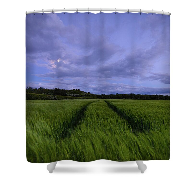 Farm Shower Curtain featuring the photograph In the Blue Hour by Spikey Mouse Photography