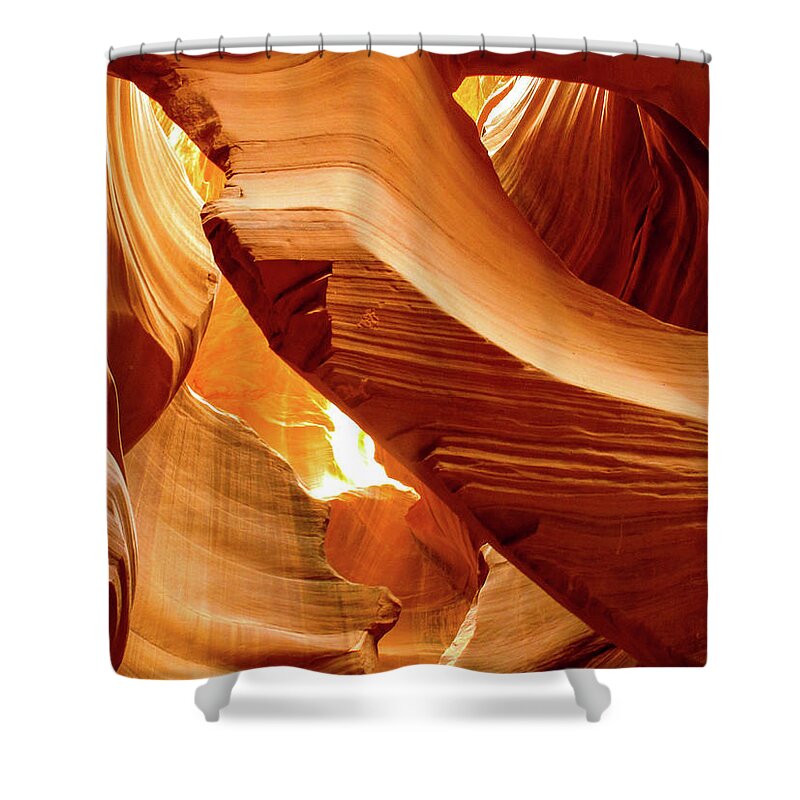 Antelope Canyon Shower Curtain featuring the photograph In The Desert There Is Only Sand - Antelope Canyon. Page, Arizona by Earth And Spirit