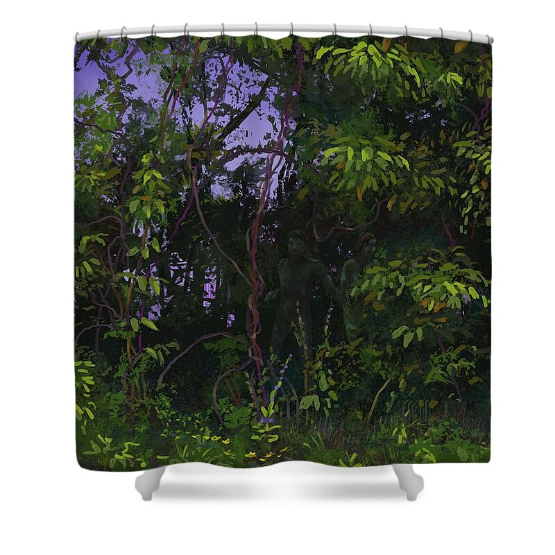 Garden Shower Curtain featuring the painting In The Garden by Don Morgan