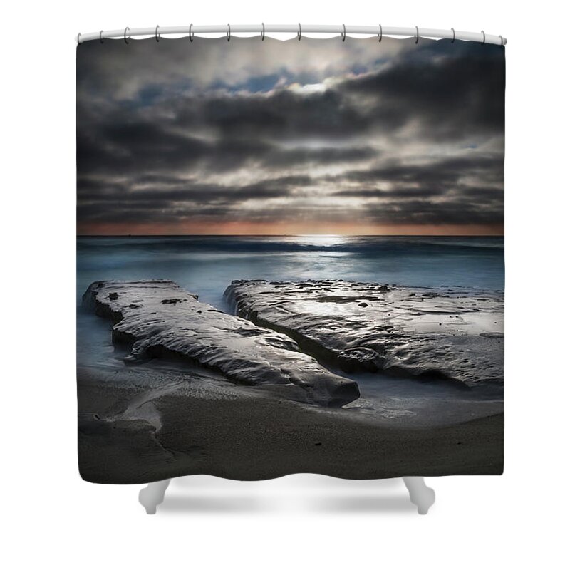 La Jolla Shower Curtain featuring the photograph In the Name of Love by Laurie Search