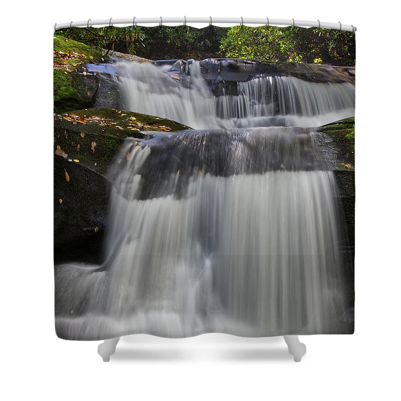 Indian Flats Falls Shower Curtain featuring the photograph Indian Flats Falls 12 by Phil Perkins