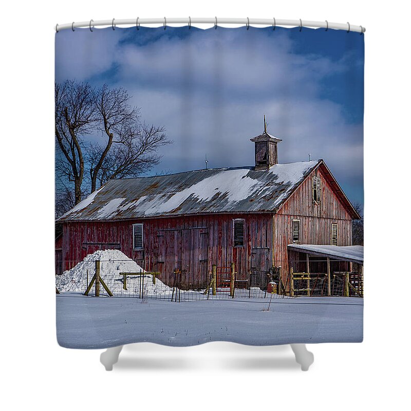 Landscape Shower Curtain featuring the photograph Indiana Barn #260 by Scott Smith