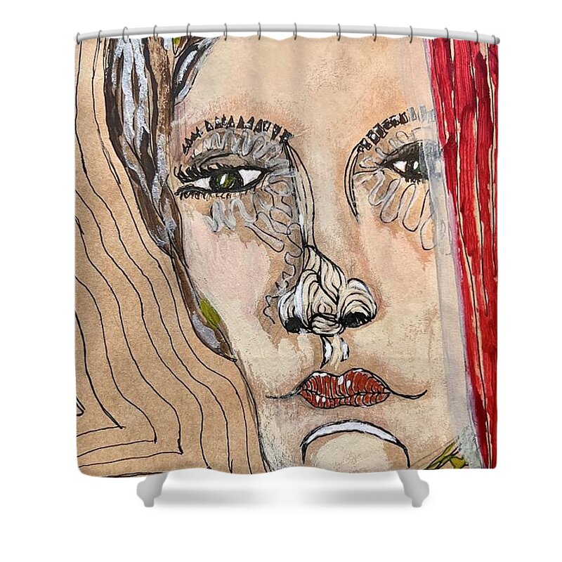  Shower Curtain featuring the painting Indiscretion by Theresa Marie Johnson