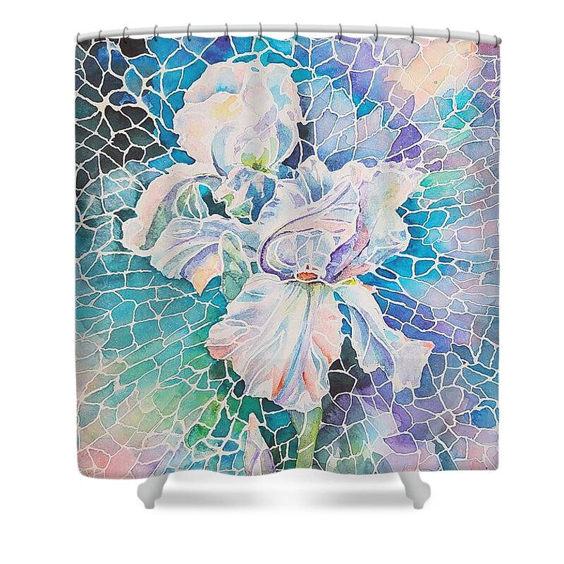 Iris Shower Curtain featuring the painting Indra's Iris by Amanda Amend
